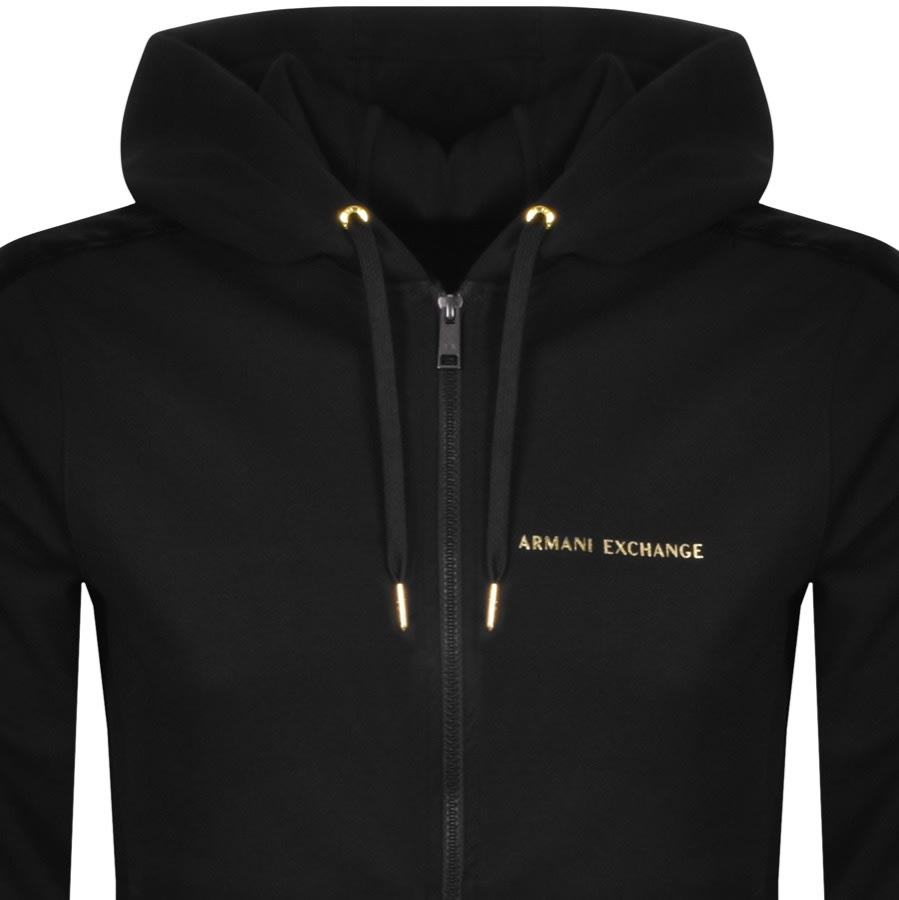 Armani Exchange Full Zip Logo Hoodie Black Mainline Menswear